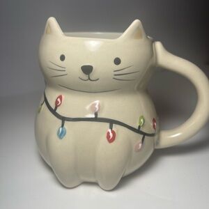 Wondershop Cream Cat Mug with Festive Christmas Lights